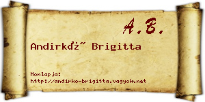 Andirkó Brigitta névjegykártya