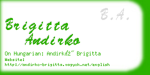 brigitta andirko business card